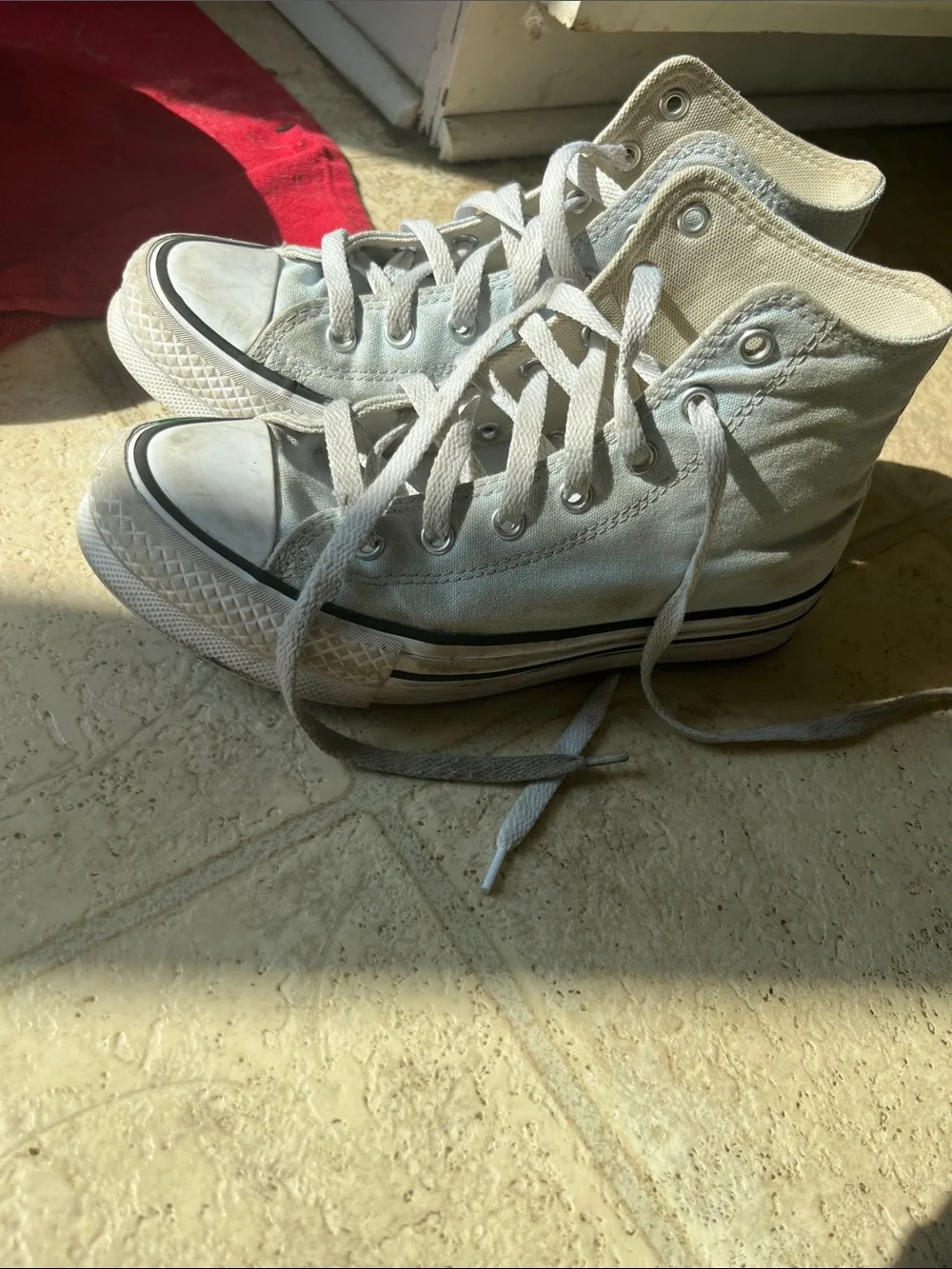 Converse High Top Sneakers - Pale Blue and White